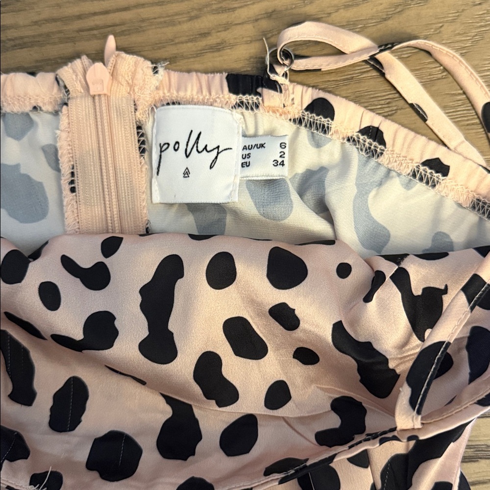 Polly Faux Wrap Mini Dress Animal Print - Picture 3 of 4